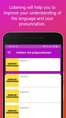 Verben mit präpositionen android App screenshot 0