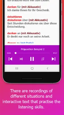 Verben mit präpositionen android App screenshot 1